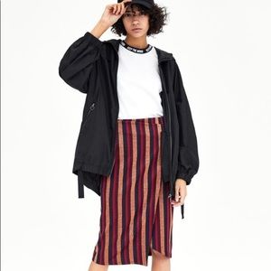 Asymmetric Skirt with Shimmery Stripes